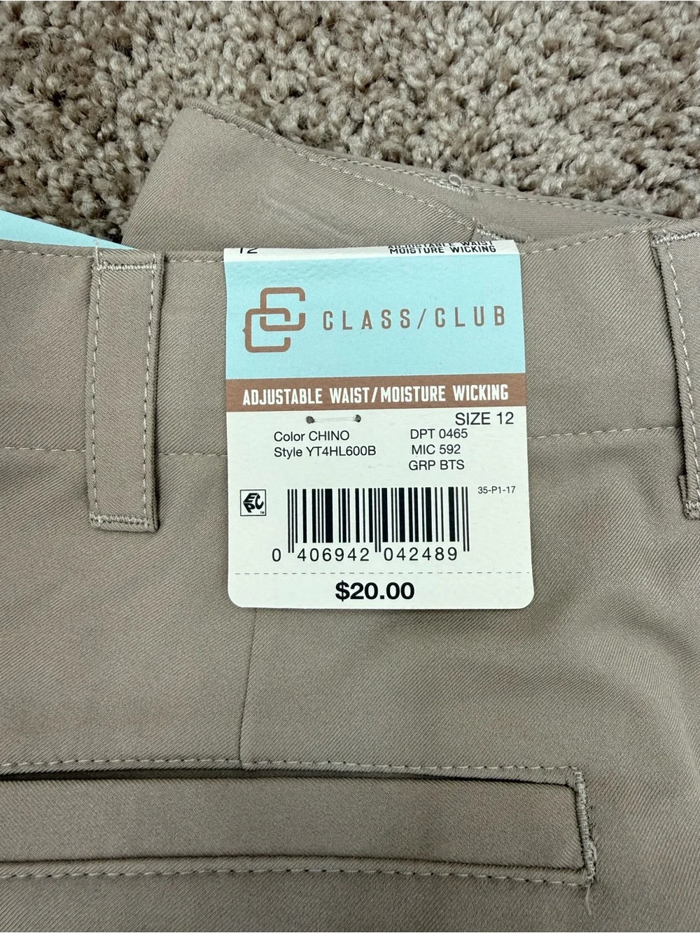 Class Club Boys' Black and Khaki Uniform Shorts - 2-Pack